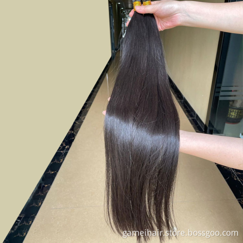 Raw cuticle unprocessed virgin remy natural human straight hair